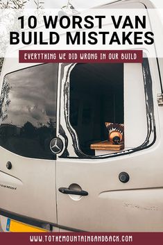 Back window missing from our van with the words 10 worst van build mistakes as an overlay. Sprinter Van Camper, Van Conversion Layout, Self Build Campervan, Diy Van Conversions, Camper Van Life, Transit Camper, Sprinter Van Conversion, Kombi Home