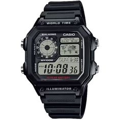 AE1200WH-1A | Illuminator All Black Digital Watch | CASIO Casio Watch Black, Casio Musical Instruments, Time Alarm, Casio Fx-991ex Classwiz, Casio A158wa-1, Casio Edifice Efr-s108d, Daylight Savings, Electronic Musical Instruments, Elapsed Time