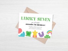 a birthday card for someone's first birthday with the words lucky one on it