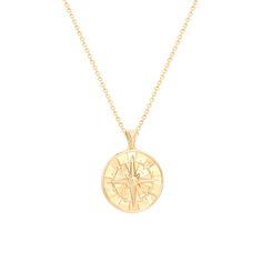 Travel Yellow Gold Jewelry With Compass Design, Gold Medallion Necklace With Compass Pendant, Gold Compass Design Medallion Pendant Necklace, Compass Design Round Pendant Locket Necklace As Gift, Medallion Locket Necklace With Compass Design For Gift, Compass Design Pendant Necklace As Gift, Gold Medallion Necklace With Compass Design For Gifts, Medallion Pendant Necklace With Compass Design For Gift, Gold Medallion Jewelry With Compass Design