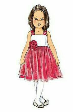 Layered Dresses, Dress Sketch, Children Dress, Dress Design Drawing