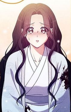 an anime character with long hair wearing a kimono