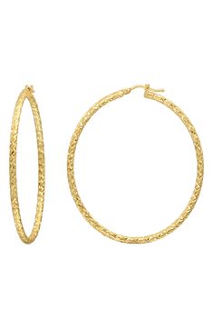 Diamond-cut texture catches and plays with the light on timeless hoop earrings handcrafted in Italy of shining 14-karat gold. Snap-post closure 14k gold Made in Italy 14k Gold Hoop Earrings, Diy Gifts For Him, Bony Levy, Gold Diamond Earrings, Gold Hoops, Gold Hoop, Gold Hoop Earrings, Diamond Cut, The Light