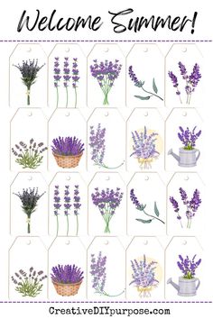 Free download of lavender tags to print, two sets of 10 Instagram Stickers Aesthetic, Stickers Aesthetic Vintage, Stickers For Snapchat, Vintage Labels Printables Free, Stickers Bonitos, Vintage Labels Printables, Tag Template Free, Free Printable Artwork, Printable Tags Template