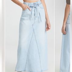 Gorgeous High Waisted Skirt In A Light Wash Color Denim. Very Flattering And Stylish Could Be Dress Up Or Down New With Tags Bought It At Free People Website Price Is Firm Cheap Straight Leg Denim Skirt With Frayed Hem, Cheap Casual Denim Blue Skirt, Cheap Chic Denim Blue Skirt, Denim Skirt Trend, Maxi Denim Skirt, Vintage Maxi Skirt, Festival Skirts, Column Skirt, Ankle Length Skirt