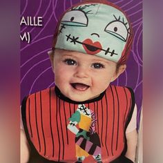 a baby wearing a funny hat and smiling at the camera with words above it that read, allie m