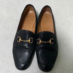 Authentic Worn A Few Times Excellent Condition Size 35.5 - I Wear Size Us 6-6.5 And These Fit Comfortably Gucci Jordaan, Horsebit Loafers, Shoes Gucci, Gucci Shoes, Flat Shoes Women, Loafer Flats, Loafers, Gucci, Women Shoes