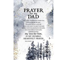 a card with the words prayer for my dad