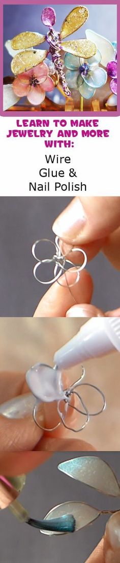 there are two pictures of different rings being used to make jewelry and bracelets with wire