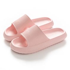 Thick Sole Colorful Slippers - Unisex Slider Sandals Comfortable Slippers, Beach Slides, Soft Slippers, Walking On Clouds, Beach Slippers, Walk On, Summer Shoes, Slide Sandals, Types Of Shoes