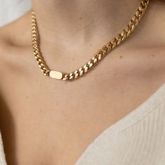 Material:18k Gold Plated Stainless Steel Necklace Length: 17 Inch Get Free Shipping Over 80$ Gold Link Chain Necklaces Chic Cuban Link Jewelry Gift, Chic Cuban Link Jewelry For Gift, Chic Curb Chain Jewelry As A Gift, Chic Gold Cuban Link Necklace, Chic Gold Necklace With Curb Chain, Gold Link Chain, Gold Link, Link Chain Necklace, Chain Necklaces