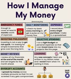 how i manage my money info sheet