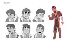 the character sheet for star wars, with various poses and expressions to make it look like he