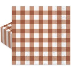 brown and white checkered paper napkins