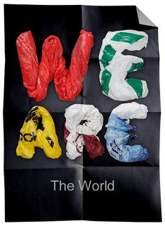 an advertisement for the world's most popular clothing brand, which is made out of plastic bags