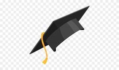 a graduation cap with a yellow tassel on the side, transparent background png