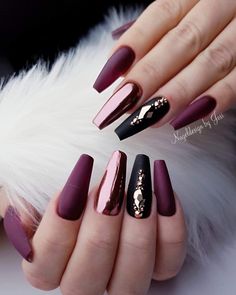 Purple Nail, Fall Acrylic Nails, Acrylic Coffin, Christmas Nails Acrylic, Black Nail, Ideas Nails, Nail Designs Glitter, Trim Nails