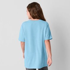 A graphic t-shirt adds a cool, laid-back touch to her wardrobe, so add this one from Thereabouts for little and big girls to her collection. It's made from a soft jersey cotton-blend and features an on-trend oversized-fit, a round neckline, and short sleeves. Closure Type: Pullover HeadFit: Oversized FitNeckline: Round NeckSleeve Length: Short SleeveFiber Content: 60% Cotton, 40% Repreve Recycled PolyesterFabric Description: JerseyCare: Tumble Dry, Machine WashCountry of Origin: Imported Basic Blue School Tops, Basic Blue Tops For School, Blue Relaxed Fit Tops For School, Trendy Relaxed Fit Tops For School, Blue School Tops With Text Print, Blue Text Print Tops For School, Trendy Blue School T-shirt, Casual Short Sleeve T-shirt For School, Trendy Blue T-shirt For School