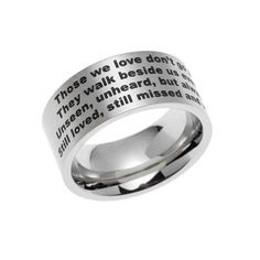 Those-We-Love-Ring They Walk Beside Us Everyday, Meaningful Rings, Memory Of A Loved One, Remembrance Jewelry, Memorial Ring, Love Poem, Family Engagement, Engraved Stainless Steel, Infinity Heart