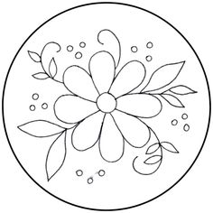 a drawing of a flower in a circle