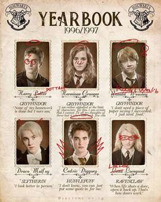 an old harry potter yearbook poster