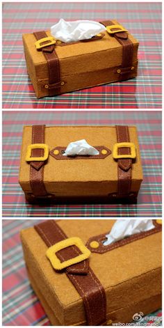 an old suitcase with tissue paper in it