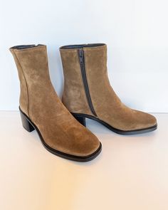 Colet Suede Mid-Calf Boot Patent Leather Boots, Metallic Heels, Wood Heel, Wooden Heel, Fall Shoes, Mid Calf Boots, Medium Brown, Suede Boots, Brown Suede