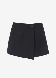 Paige Wrap Skort - Black – The Frankie Shop Shorts With Skirt, Cocktail Dress Maternity, Suits Show, Wrap Skort, Digital Closet, The Frankie Shop, Suiting Fabric, Frankie Shop, Style Inspiration Winter