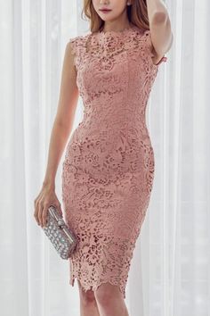 Shop this Pink Sleeveless Lace Midi Dress from our Midi Dresses collection. Pradize.com | Online Boutique Fashion Store Elegant Pink Lace Midi Dress, Pink Sleeveless Feminine Lace Dress, Spring Pink Lace Midi Dress, Pink Midi Lace Dress With Lace Trim, Sleeveless Pink Lace Midi Dress, Pink Lace Midi Dress, Lace Dress Outfit, Dress For Ladies, Pink Lace Dress