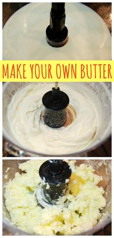 two pictures showing how to make your own butter