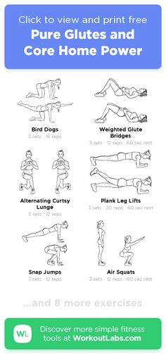 an exercise poster with instructions to use for the core and core exercises in this workout