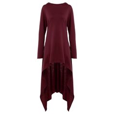 High Low Hooded Dress with Long Sleeves - Deep Red - 2B07184419 - Women's Clothing  #WomensClothing #Women's #Clothing Asymmetric Hoodie, Cheap Dresses Long Sleeve, Long Sleeve Dresses, Women Long Sleeve Dress, Hooded Dress, Plus Size Hoodies, Irregular Hem, Dress With Long Sleeves, Sammy Dress