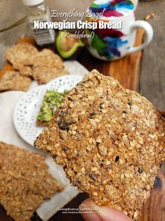 someone is holding up a cracker that has been made with nutritious ingredients