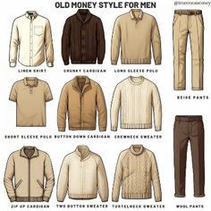 Old money style is a timeless fashion characterized by high-quality, enduring pieces. Classic silhouettes, neutral colors, and durability define this versatile look. It emphasizes sustainability and aligns with the growing interest in vintage fashion. Money Clothes, Tank Tops Summer, Herren Style