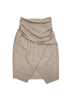 Elegant Asymmetrical Skirt With Ruched Sides, Elegant Ruched Skirt For Date Night, Fitted Draped Bottoms For Work, Elegant Ruched Bottoms For Date Night, Elegant Draped Bottoms For Workwear, Fitted Pleated Draped Skirt, Fitted Asymmetrical Pencil Skirt For Date Night, Asymmetrical Fitted Pencil Skirt For Date Night, Chic Draped Lined Skirt