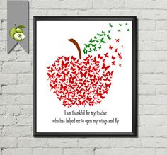 the arty apples teacher appreciation gift personalised apple print