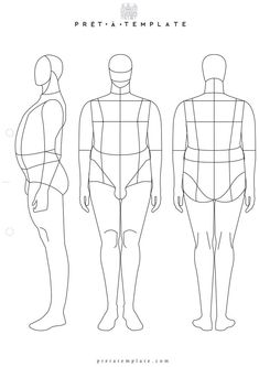 the front and back view of a man's body