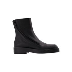 Colour : Noir - Black. Main Material: Leather. Sole: Leather. Lining: Leather. Closure: Side Zip. Toe Shape: Round. Fit: True To Size - Sizing European. Ann Demeulemeester, Side Zip, Men's Shoes, Shoe Boots, Ankle Boots, Black Leather, Boots, Leather, Black