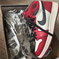 Black /Red White Size 6.5 In Big Kids Equivalent To Women Size 8 Us Dead Stock Sneaker Will Accept Offers!!! Jordan Red, Jordan 1 High Og, Air Jordan 1 High, Kids Jordans, Jordan 1 High, Air Jordan 1, Jordan Shoes, Jordan 1, Big Kids