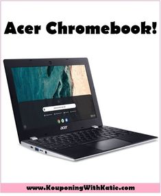 an acer chromebook with the words acer chromebook on it's screen