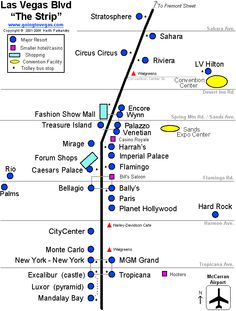 the las vegas strip is shown in this map