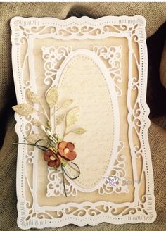 a close up of a card with flowers on it