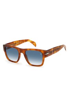 Offering up full UV protection, these rectangular sunglasses are a sleek way to help shield your eyes. 52mm lens width; 20mm bridge width; 145mm temple length 100% UV protection CR-39 lenses Acetate Imported Classic Brown Rectangular Shield Sunglasses, Classic Brown Wayfarer Shield Sunglasses, Classic Rectangular Shield Sunglasses With Tinted Lenses, Classic Rectangular Shield Sunglasses With Anti-reflective, Rectangular Sunglasses, David Beckham, Havana, Your Eyes, Uv Protection