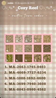 an image of some tiles and numbers on a cell phone screen with the text cozy reef