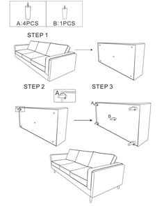 the diagram shows how to make a couch