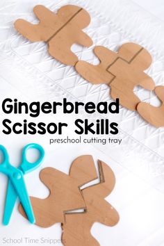 the gingerbread scissors are cut out to look like people