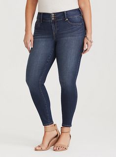 Plus Size Premium Stretch Jegging - Medium Wash (Shorter & Taller Lengths!), CASCADE Jeggings For Women, All Jeans, Jeans Ripped, Fitted Wedding Dress, Jeans For Women, Dark Jeans, Best Jeans, Plus Size Jeans, High Rise Jeans