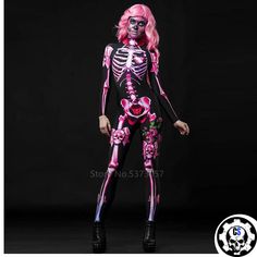 SKULL COSTUME COCO - Adult / S - SKULL COSTUME Black And Pink Halloween, Pink Halloween Costumes, Pink Skeleton, Girl Skull, Skull Dress, Skeleton Costume, Scary Costumes, Fantasias Halloween, Adult Halloween Costumes