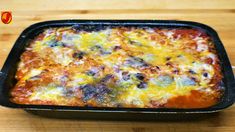 a casserole dish on a wooden table