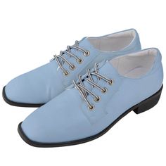 Oxford shoes with a low heel and laces for a classic look. The cornflower blue adds a soft touch to your formal wear or preppy outfits. Hand stitched Designs imprinted using an advanced heat sublimation technique Care Instructions: Spot clean only and air dry Notice: a variety of factors may cause slight differences between the actual product and the mock-up, including but not limited to colours and precision of elements position. These slight differences are not eligible for return or refund due to the handmade nature of the product.  Shop home: aelyaenhoard.etsy.com Blue Lace-up Oxfords For Derby, Light Academia Shoes, Academia Shoes, Adrette Outfits, Androgynous Outfits, Oxford Heels, Mens Oxfords, Cornflower Blue, Formal Shoes